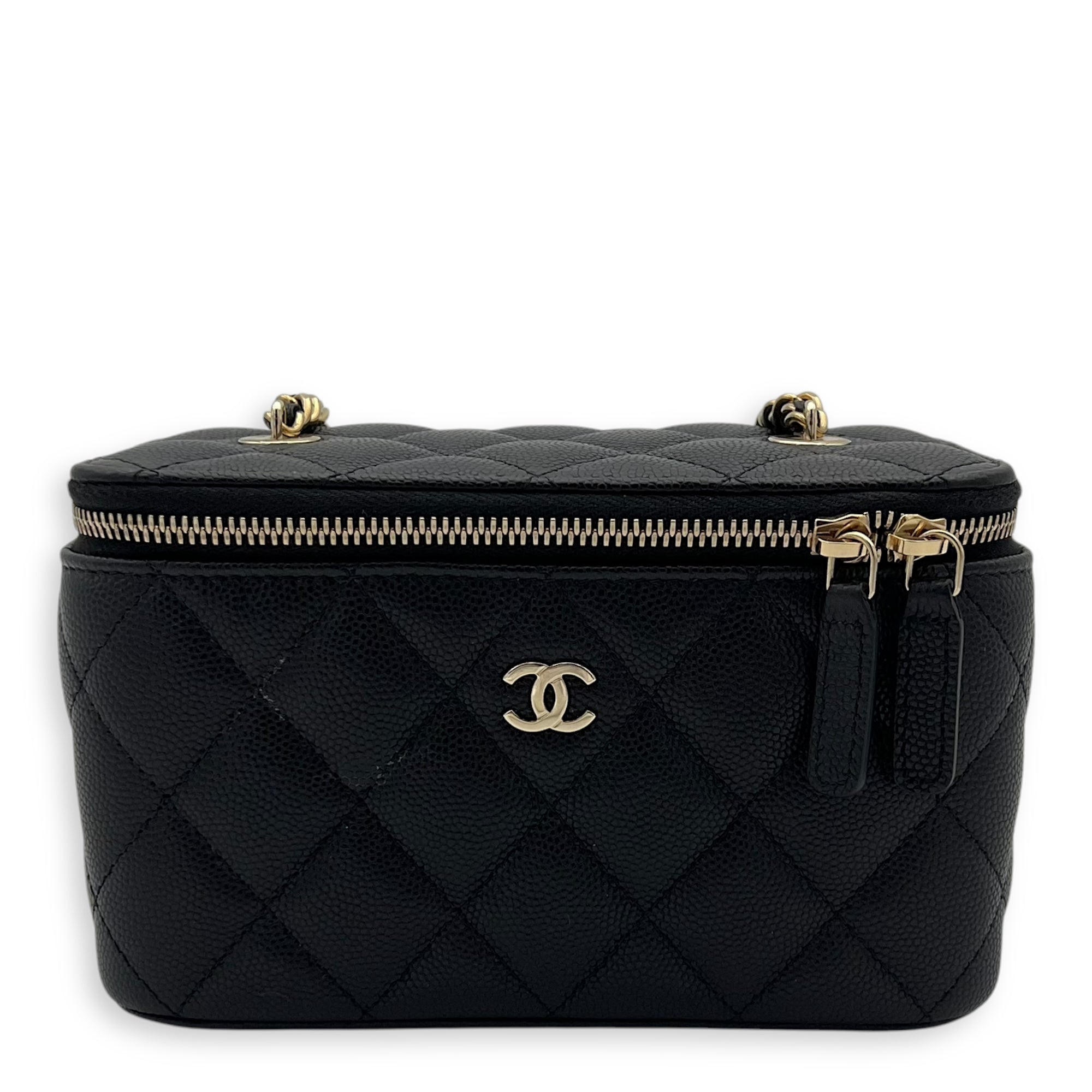 Chanel Vanity Small Black Crossbody Bag in Caviar Leather, Gold hardware_1