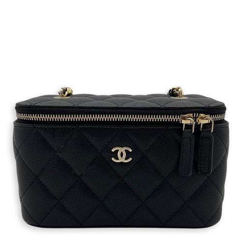 Chanel Vanity Small Black Crossbody Bag in Caviar Leather, Gold hardware_1