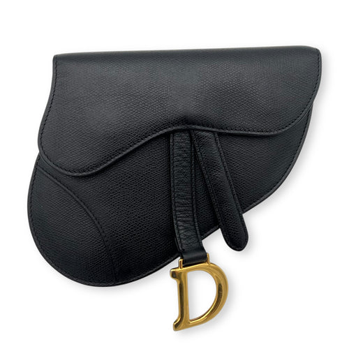 Christian Dior Saddle Belt Bag Black in Calfskin, Gold hardware_1