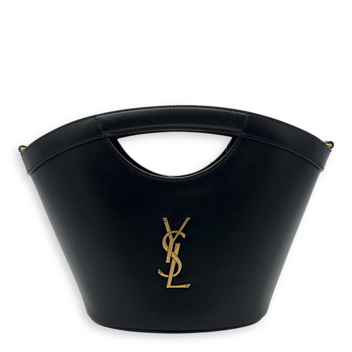 Saint Laurent Celia Bucket Bag Black in Calfskin, Gold hardware_1