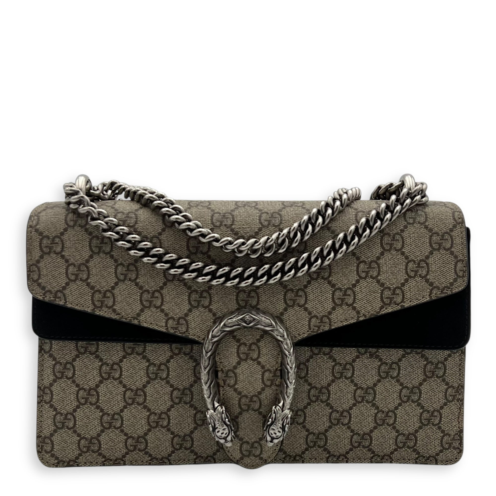 Gucci Dionysus Shoulder Bag Beige in Coated Canvas, Silver hardware_1