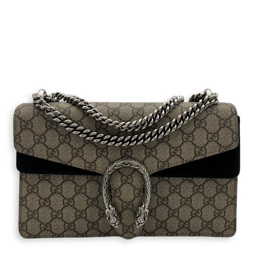 Gucci Dionysus Shoulder Bag Beige in Coated Canvas, Silver hardware_1