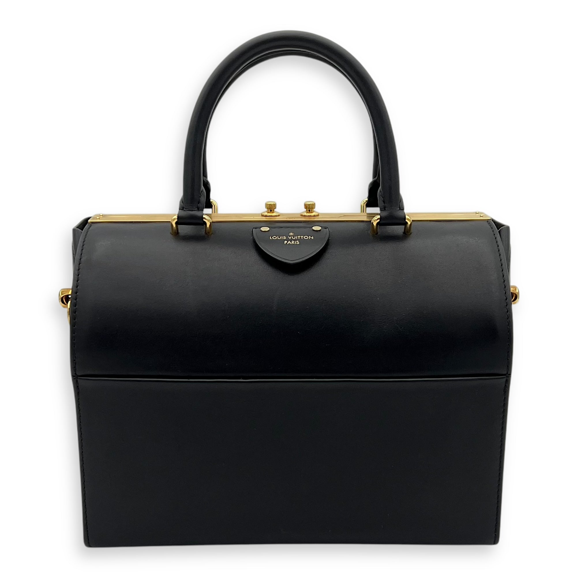 Louis Vuitton boston Top Handle Bag Black in Calfskin, Gold hardware_1