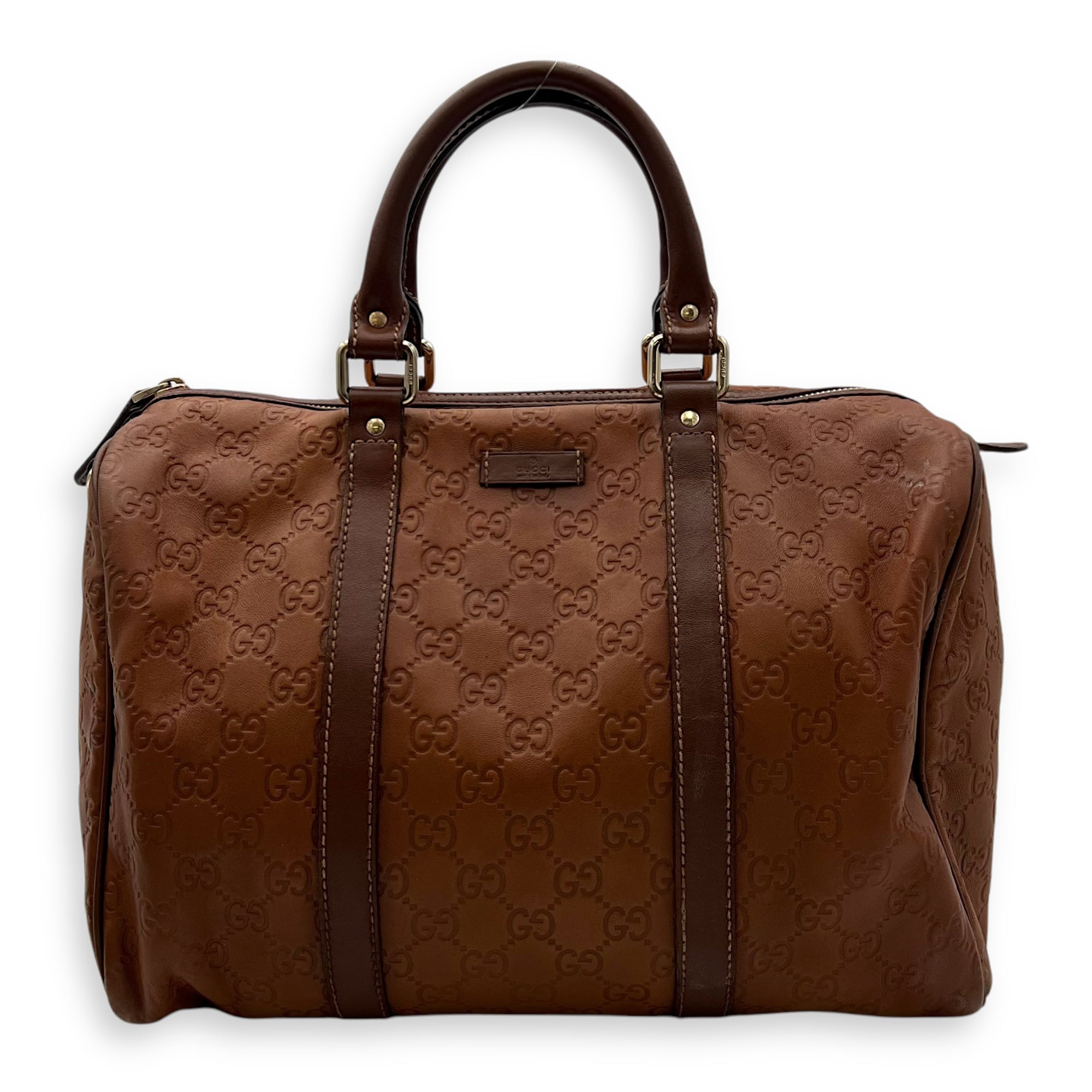 Gucci Guccissima Top Handle Bag Brown in Calfskin, Gold hardware_1