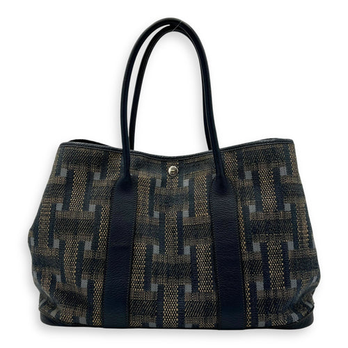 Hermès Garden Party Blue in Tweed, Silver hardware_1