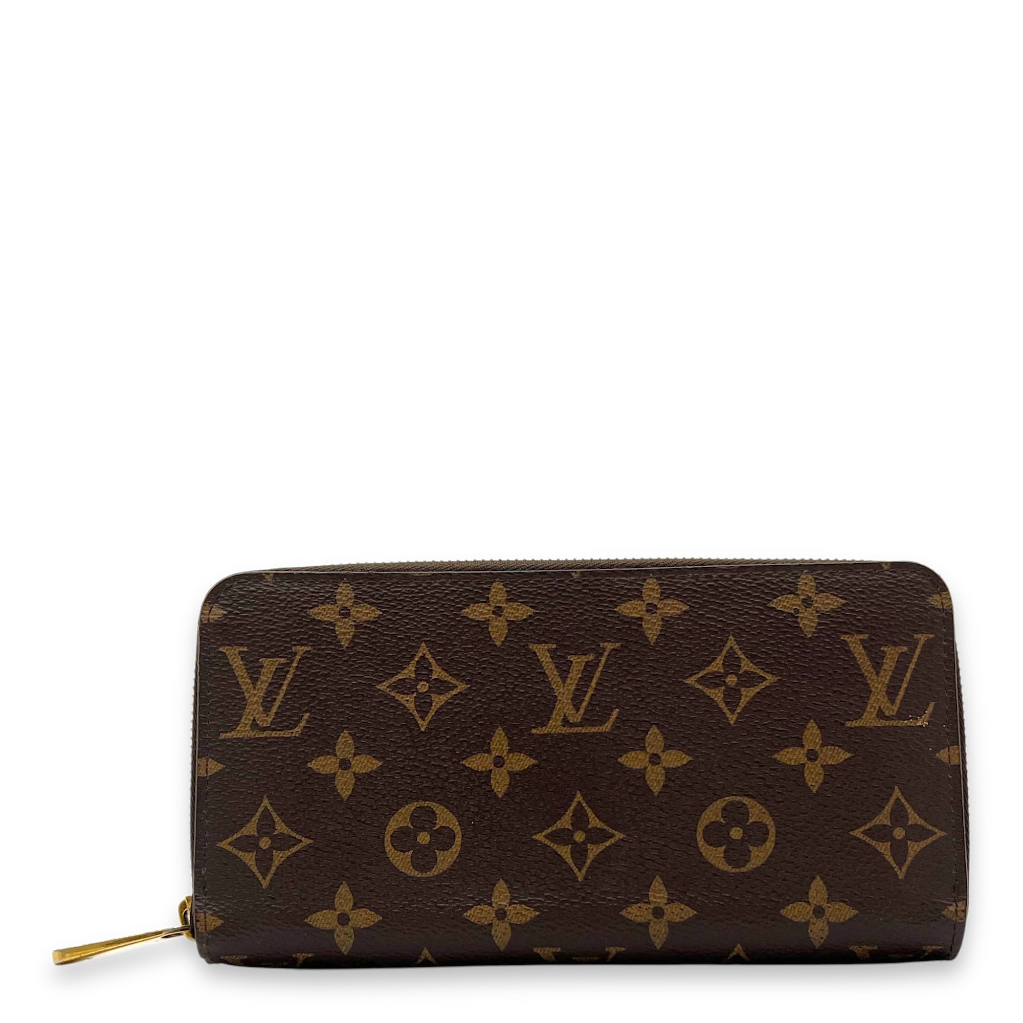 Louis Vuitton Zippy Long Brown Wallet in Monogram Coated Canvas, Gold hardware_1