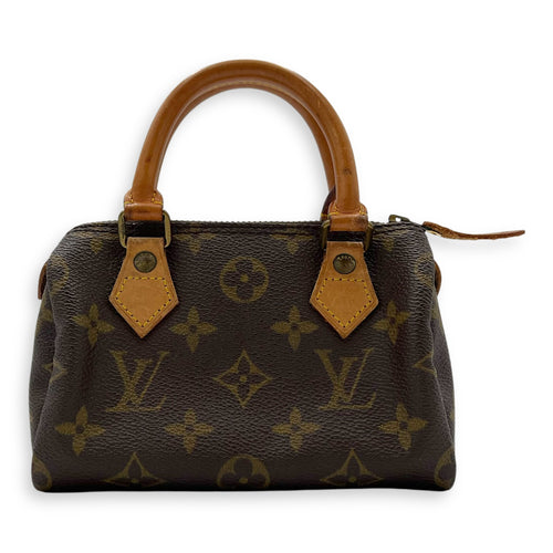 Louis Vuitton Speedy Top Handle Bag Nano Brown in Monogram Coated Canvas, Gold hardware_1