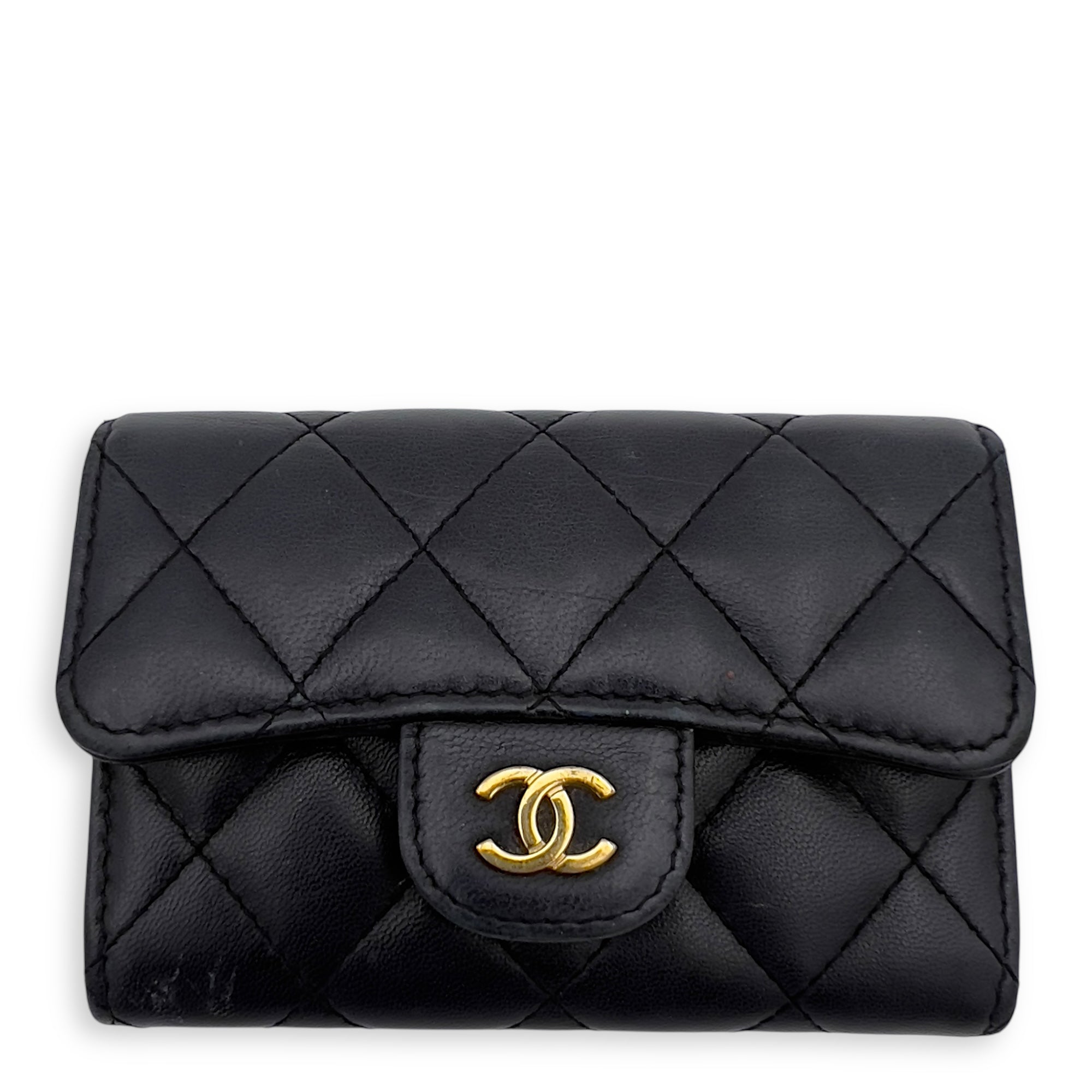 Chanel Classic Wallet Black in Lambskin, Gold hardware_1