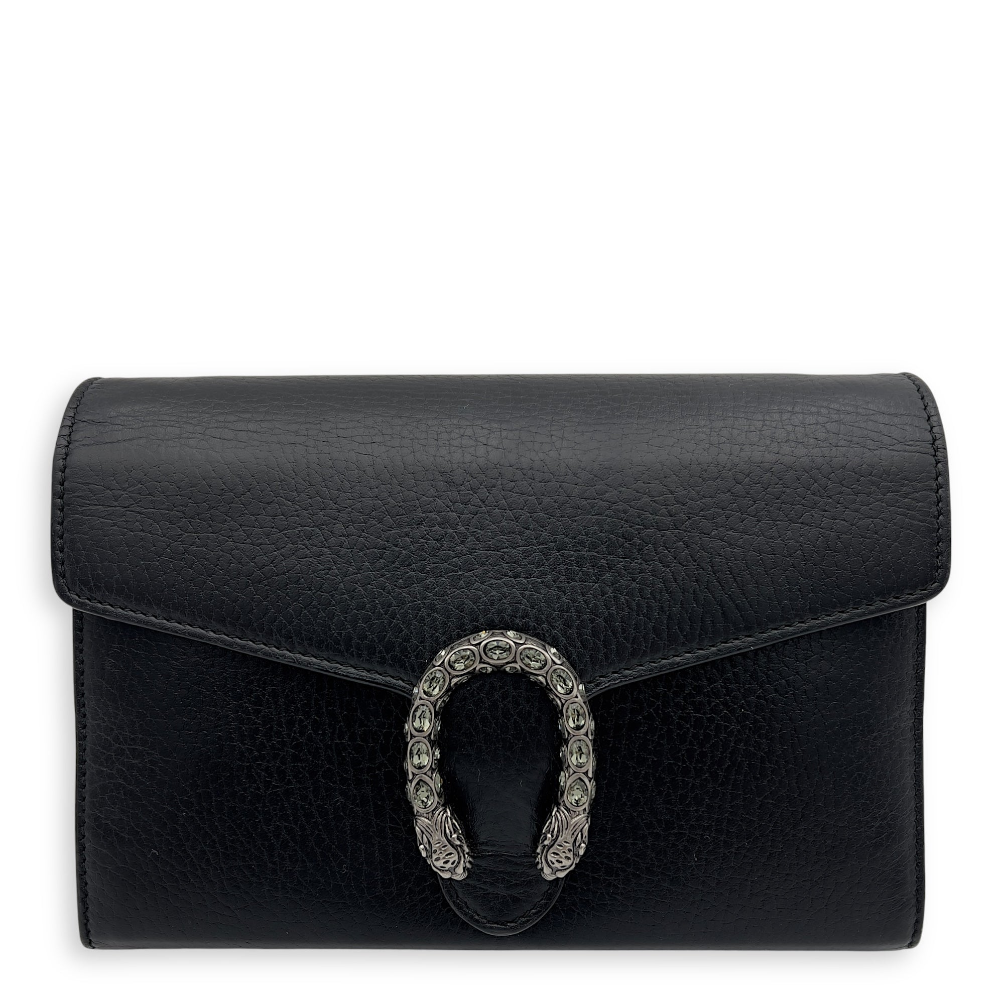 Gucci Dionysus Wallet On Chain Black in Calfskin, Silver hardware_1