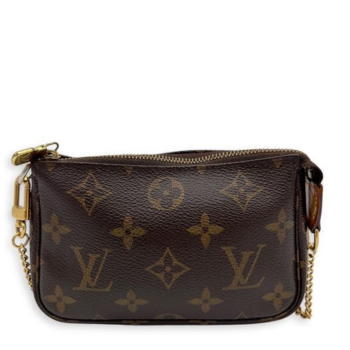 Louis Vuitton Pochette Clutch Mini Brown in Monogram Coated Canvas, Gold hardware_1