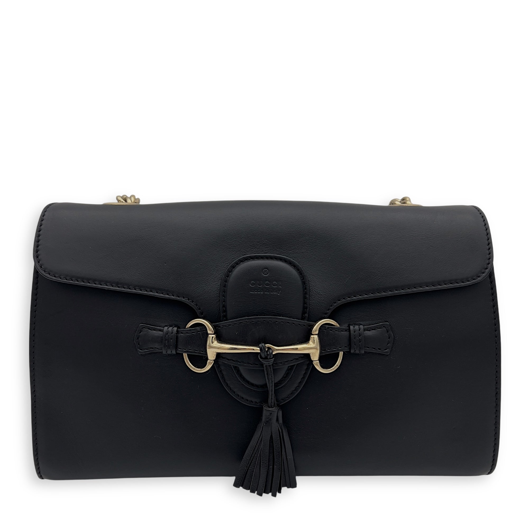 Gucci Horsebit 1955 Shoulder Bag Black in Calfskin, Gold hardware_1