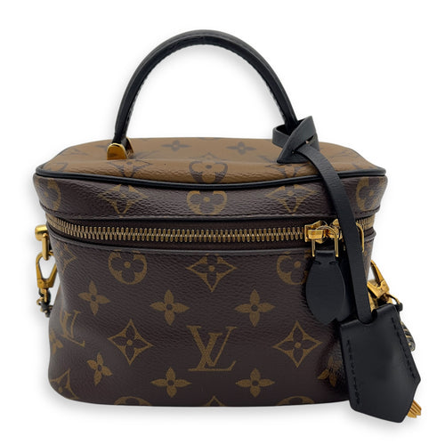 Louis Vuitton Vanity Top Handle Bag Brown in Monogram Coated Canvas, Gold hardware_1