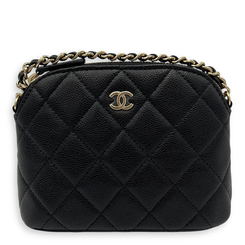 Chanel 24S Quilted Crossbody Bag Mini Black in Caviar Leather, Gold hardware_1