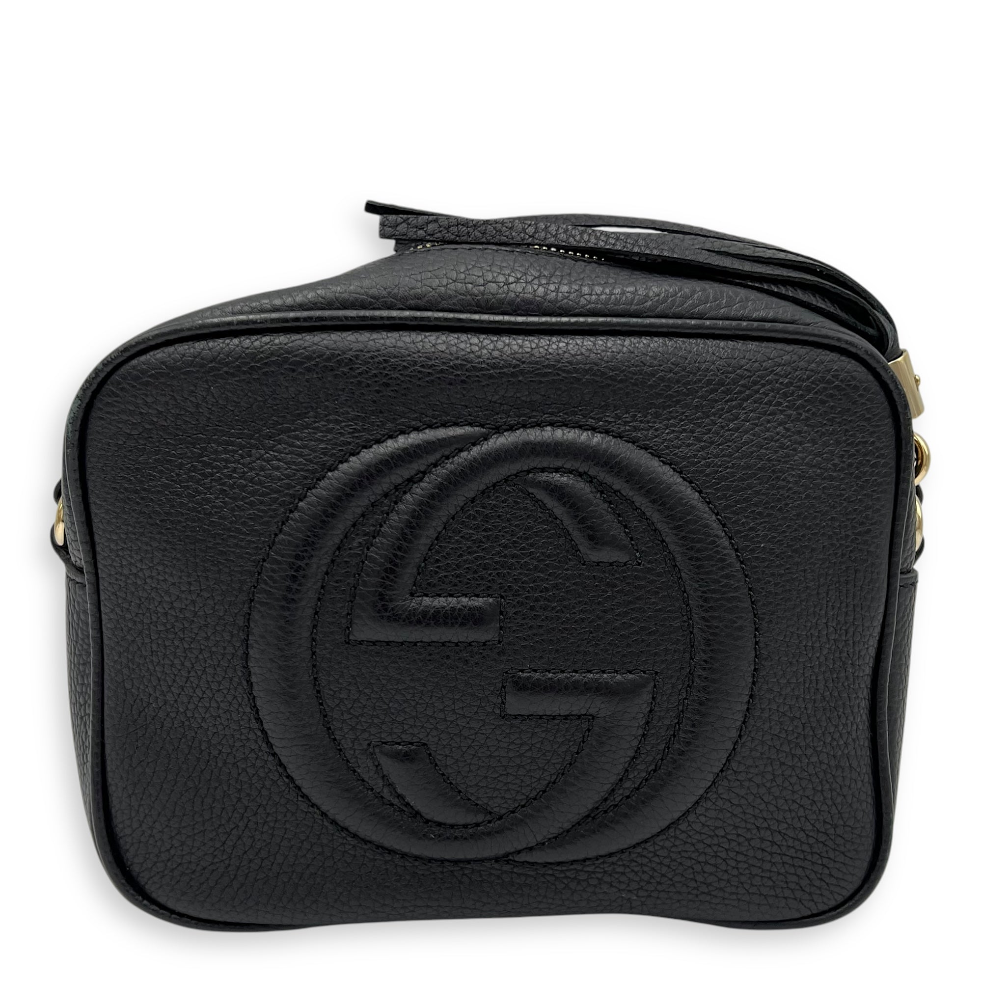 Gucci Soho Crossbody Bag Black in Calfskin, Gold hardware_1