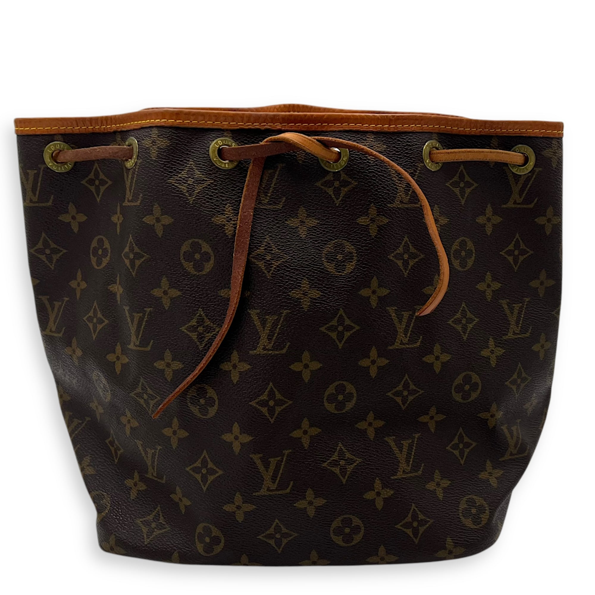 Louis Vuitton Noe Shoulder Bag Petite Brown in Monogram Coated Canvas, Gold hardware_1