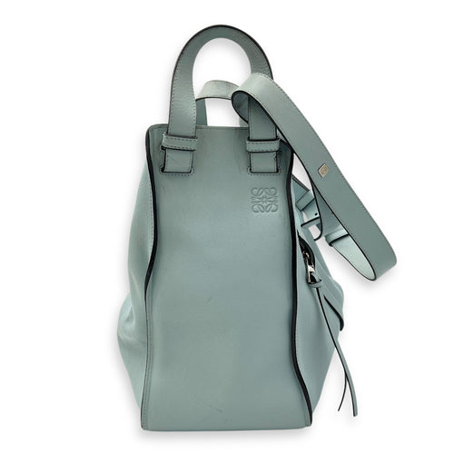 Loewe Hammock Medium Blue Top Handle Bag in Calfskin, Silver hardware_1