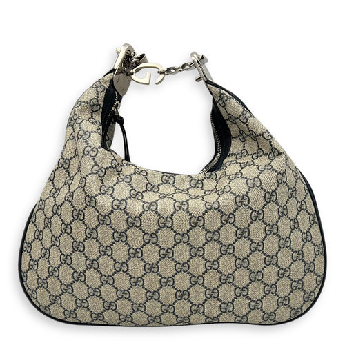Gucci Attache Shoulder Bag Blue in Coated Canvas, Silver hardware_1