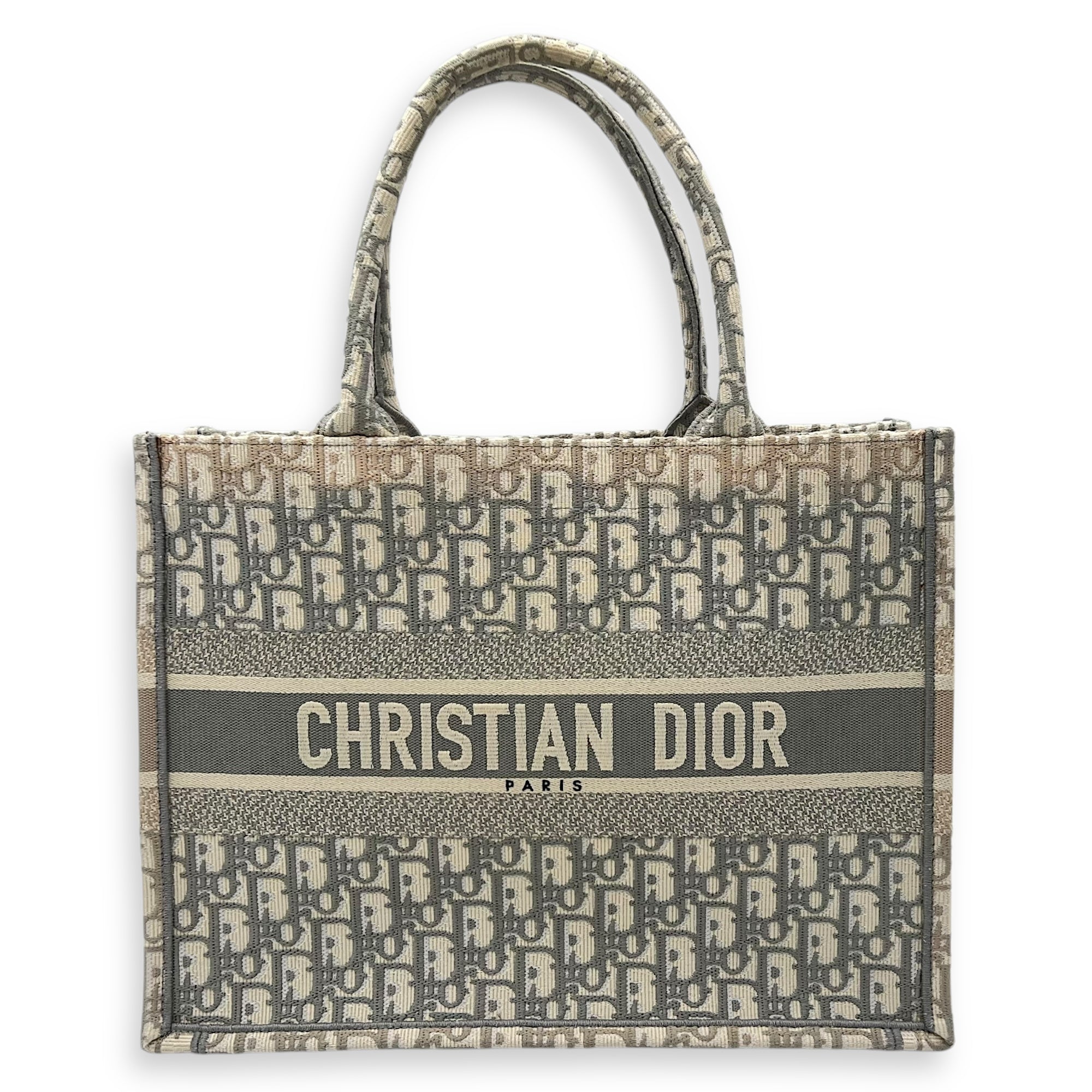 Christian Dior Book Tote Medium Grey Top Handle Bag in Jacquard_1