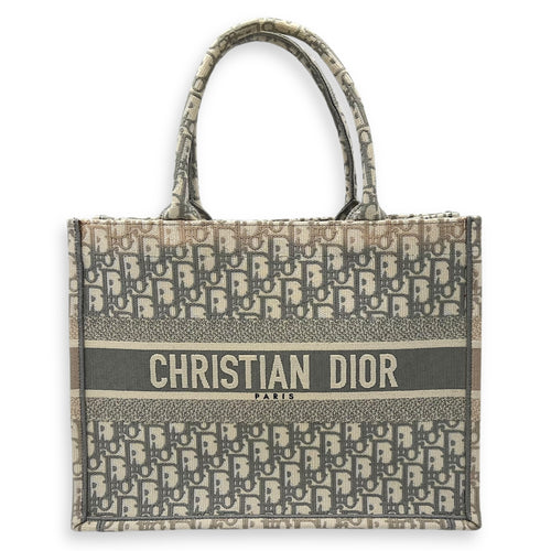 Christian Dior Book Tote Medium Grey Top Handle Bag in Jacquard_1