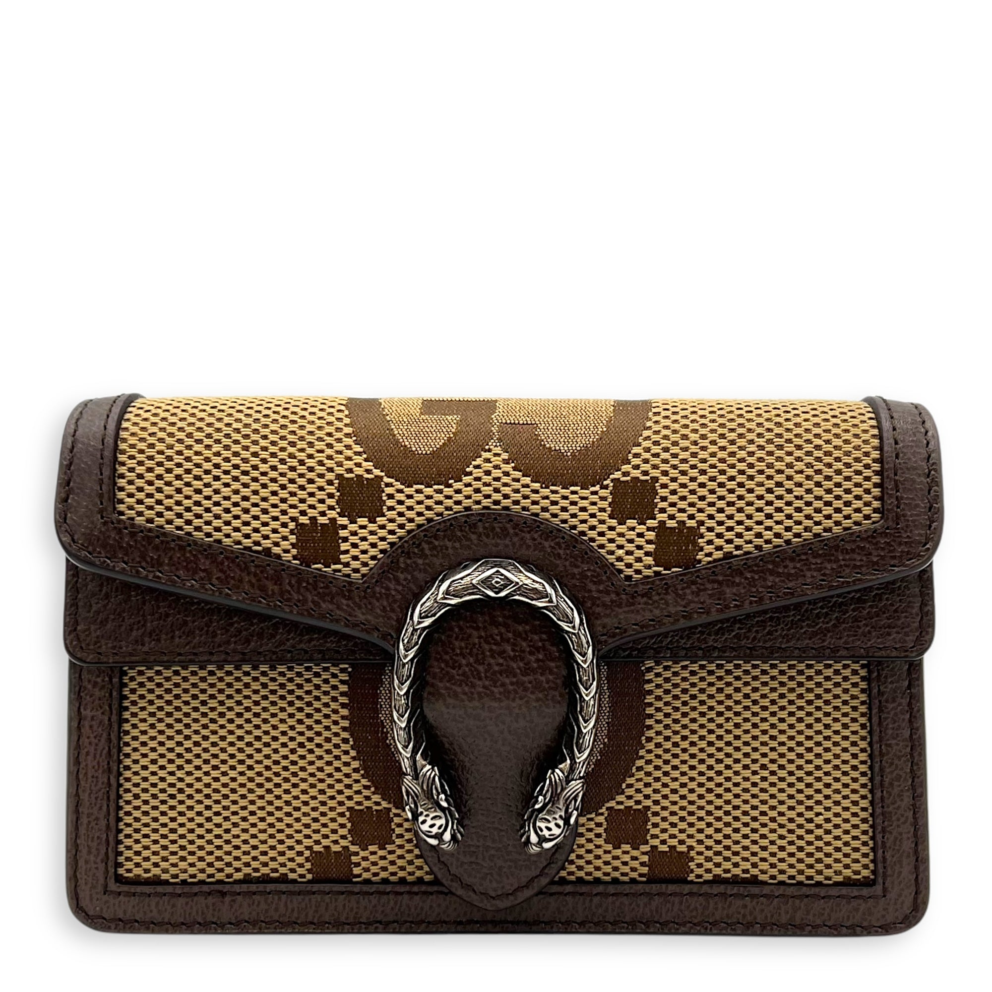 Gucci Dionysus Crossbody Bag Super Mini Brown in Canvas, Silver hardware_1