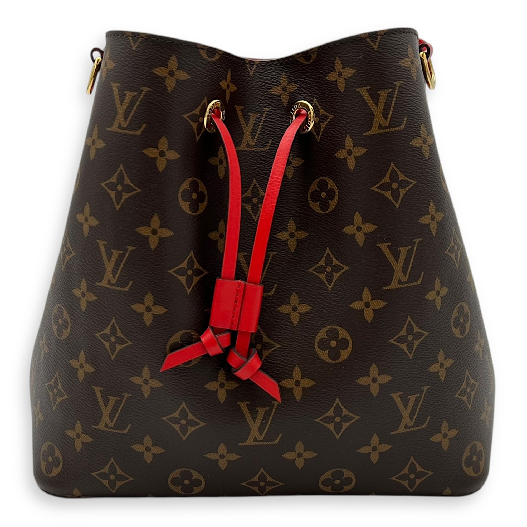 Louis Vuitton NeoNoe MM Brown Bucket Bag in Monogram Coated Canvas, Gold hardware_1