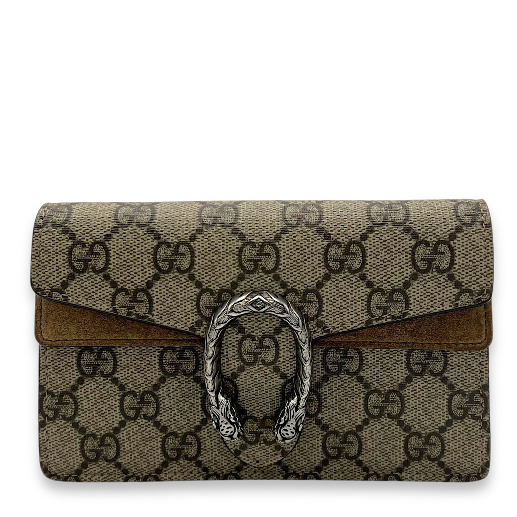 Gucci Dionysus Crossbody Bag Mini Brown in Coated Canvas, Silver hardware_1