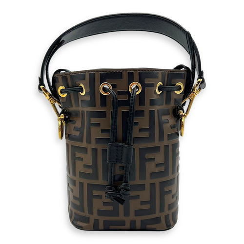 Fendi Mon Tresor Bucket Bag Brown in Calfskin, Gold hardware_1