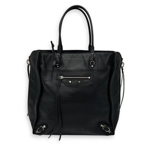 Balenciaga Papier Tote Bag Black in Calfskin, Silver hardware_1