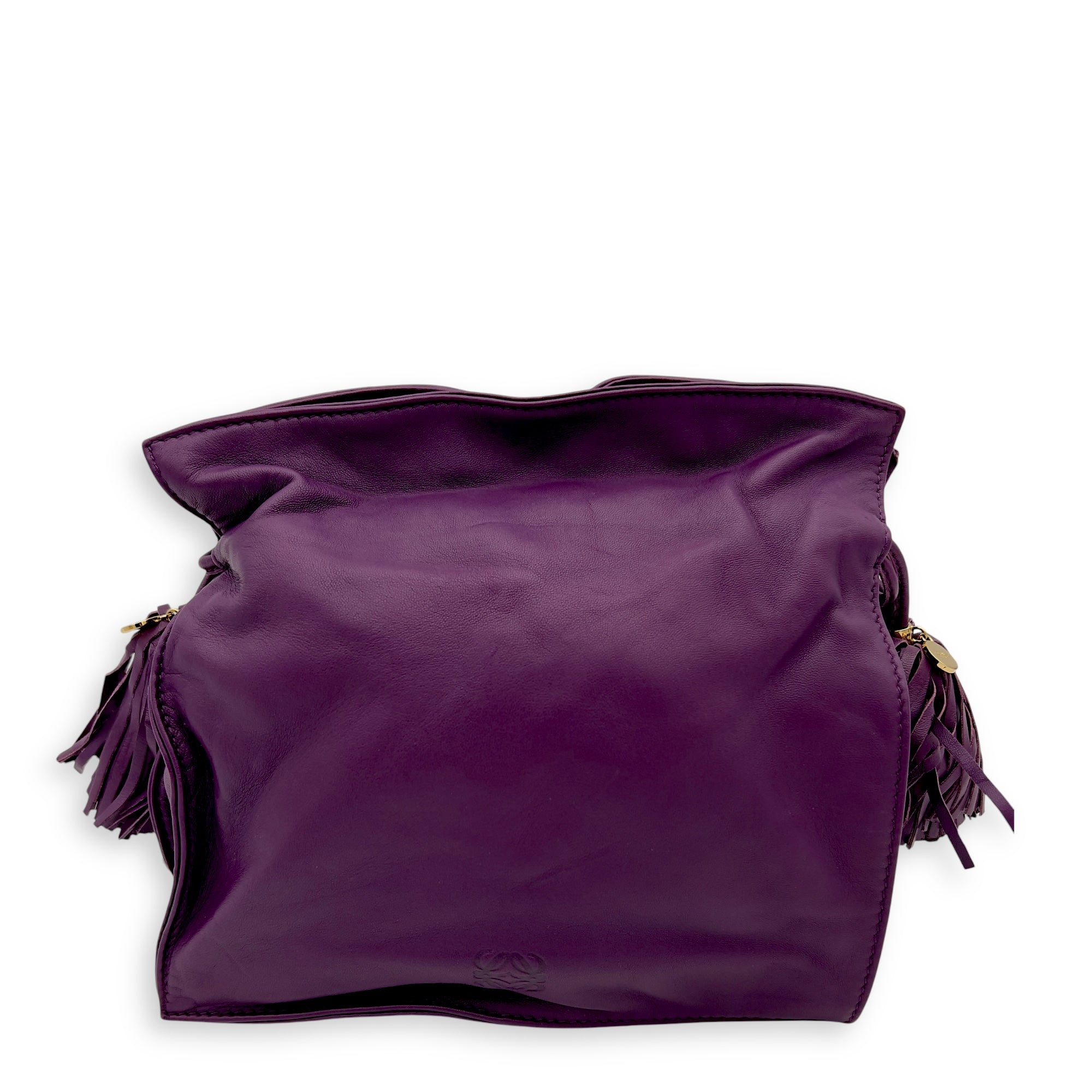 Loewe Flamenco Purple Crossbody Bag in Lambskin, Gold hardware_1