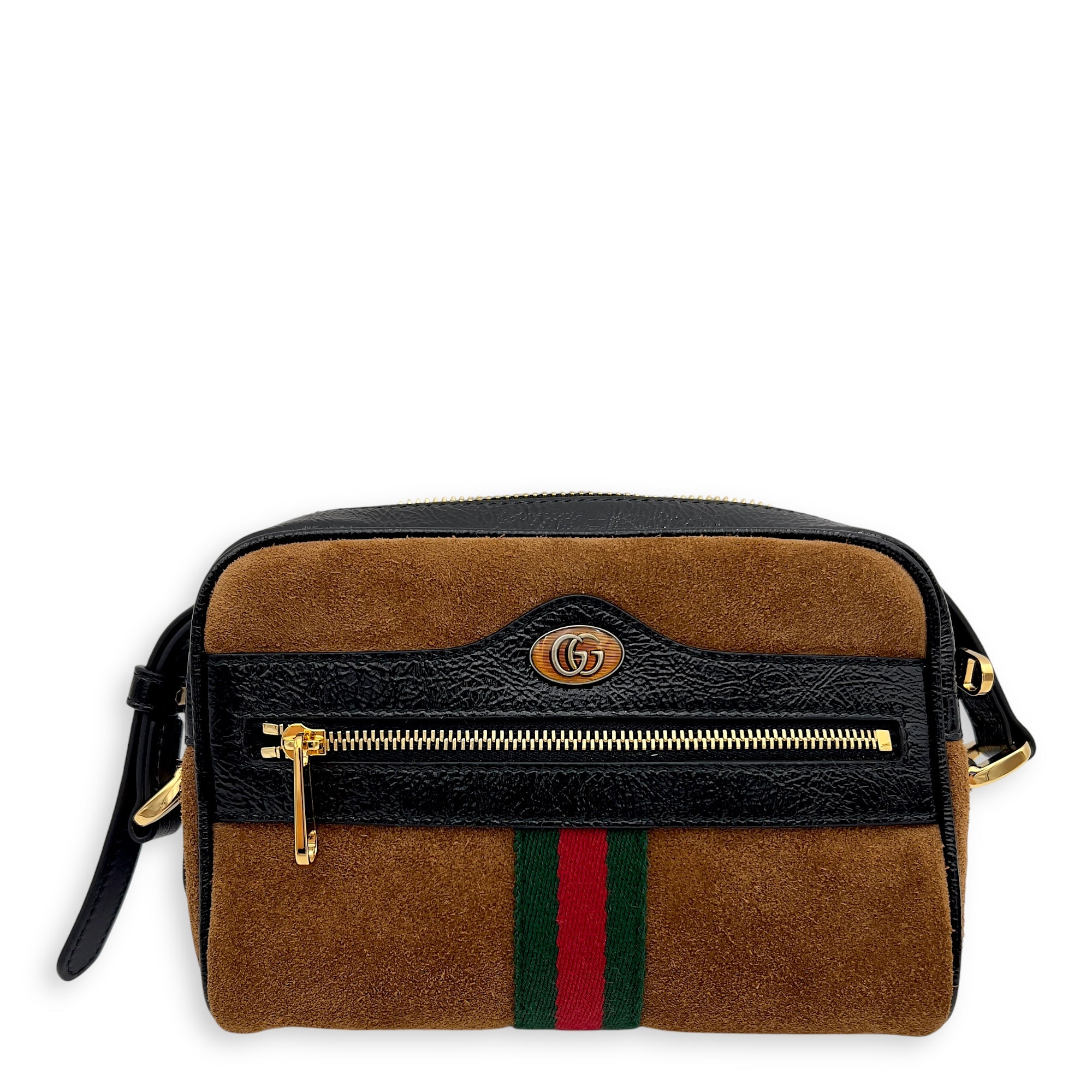 Gucci Ophidia Crossbody Bag Brown in Suede Leather, Gold hardware_1