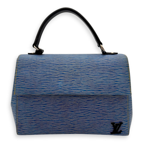 Louis Vuitton Cluny MM Blue Top Handle Bag in Epi Leather, Silver hardware_1