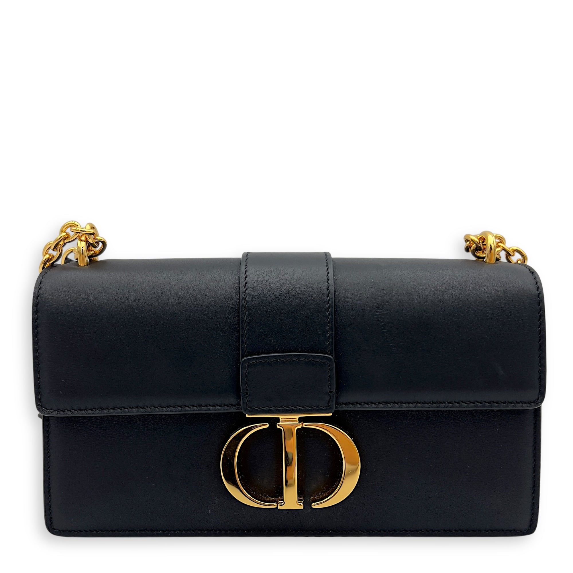 Christian Dior 30 Montaigne East West Black Shoulder Bag in Calfskin, Gold hardware_1