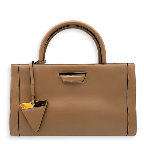 Loewe Barcelona Top Handle Bag Brown in Calfskin, Gold hardware_1