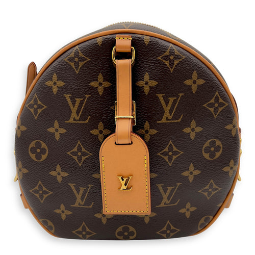 Louis Vuitton Boite a Chapeau MM Brown Crossbody Bag in Monogram Coated Canvas, Gold hardware_1