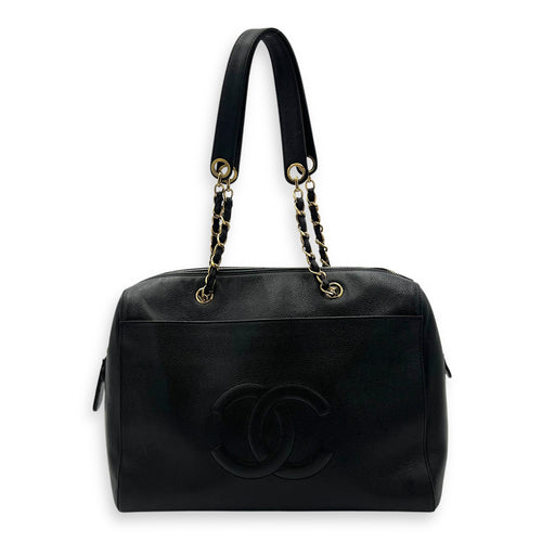 Chanel Vintage Shoulder Bag Black in Caviar Leather, Gold hardware_1