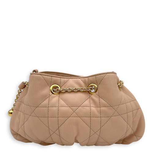 Christian Dior Ammi Chain Shoulder Bag Beige in Lambskin, Gold hardware_1