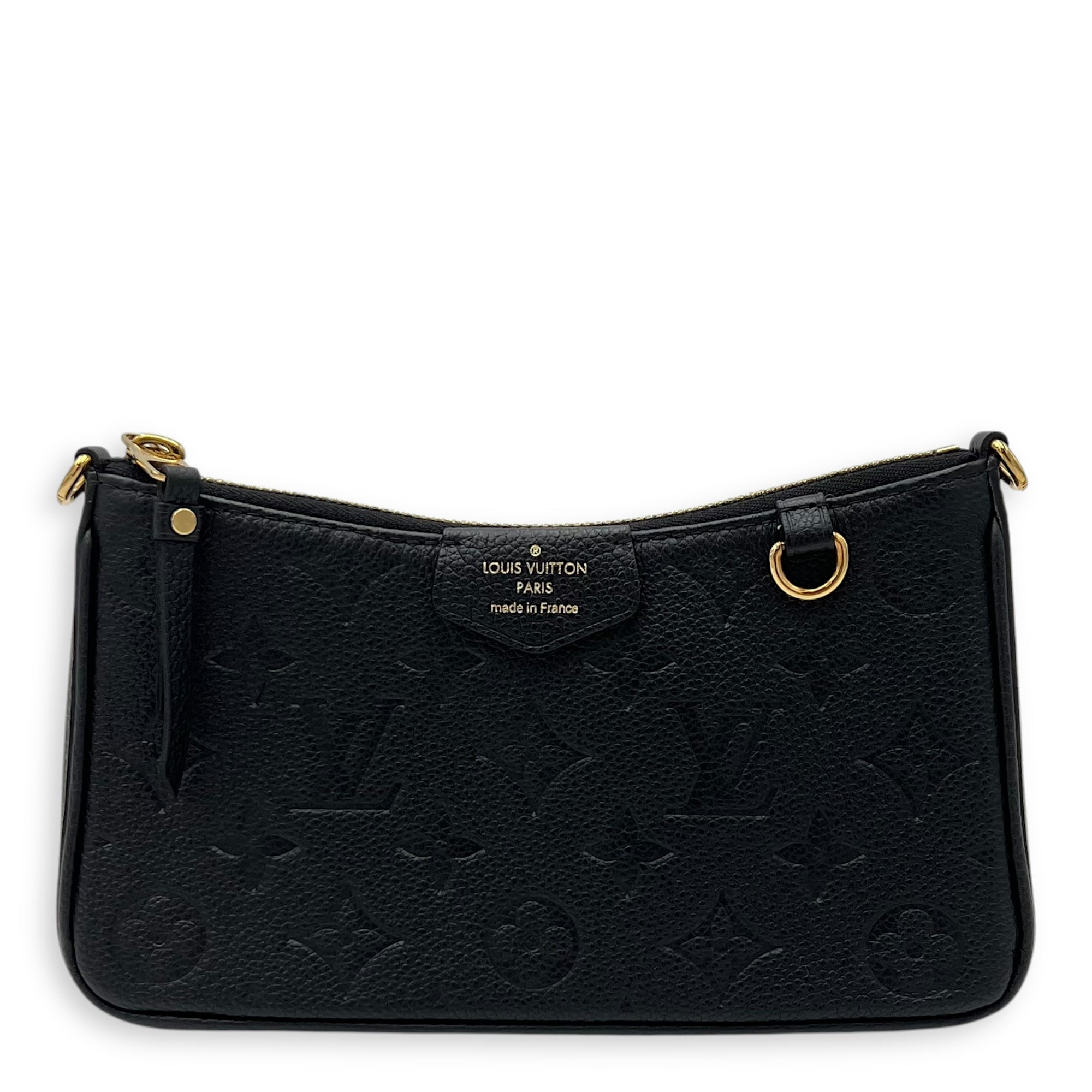 Louis Vuitton Easy Pouch On Strap Crossbody Bag Black in Monogram Empreinte Leather, Gold hardware_1