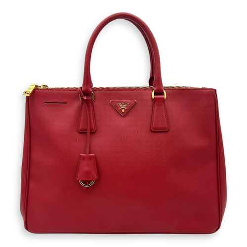 Prada Galleria Top Handle Bag Red in Saffiano Leather, Gold hardware_1