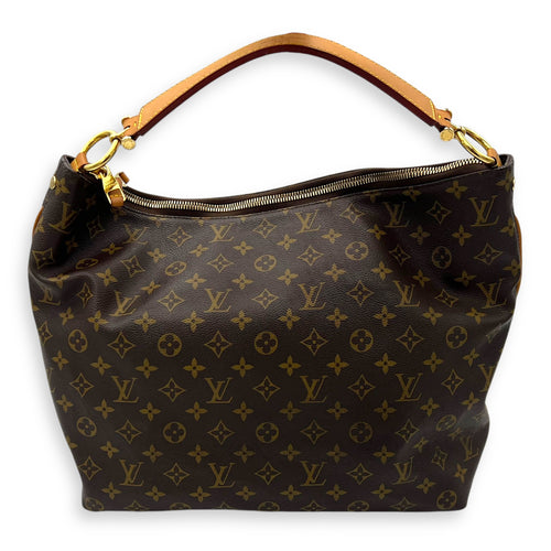 Louis Vuitton Sully MM Brown Top Handle Bag in Monogram Coated Canvas, Gold hardware_1