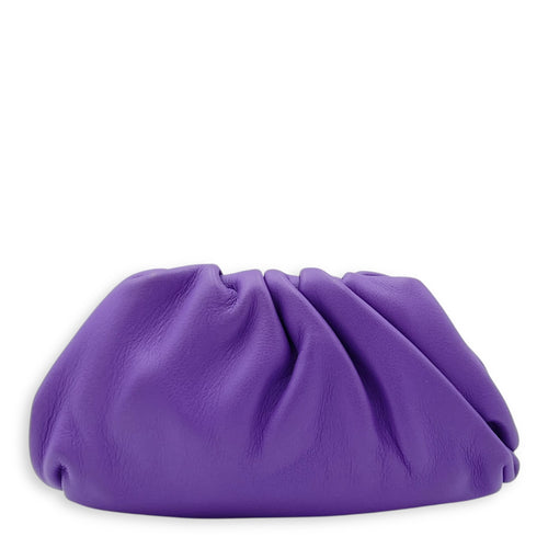 Bottega Veneta The Pouch Mini Purple Coin Purse in Lambskin, Gold hardware_1