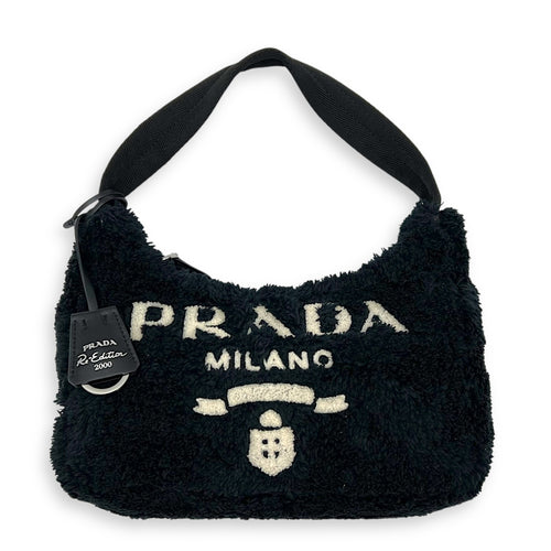 Prada Re-Edition 2000 Black Shoulder Bag in Terry, Silver hardware_1