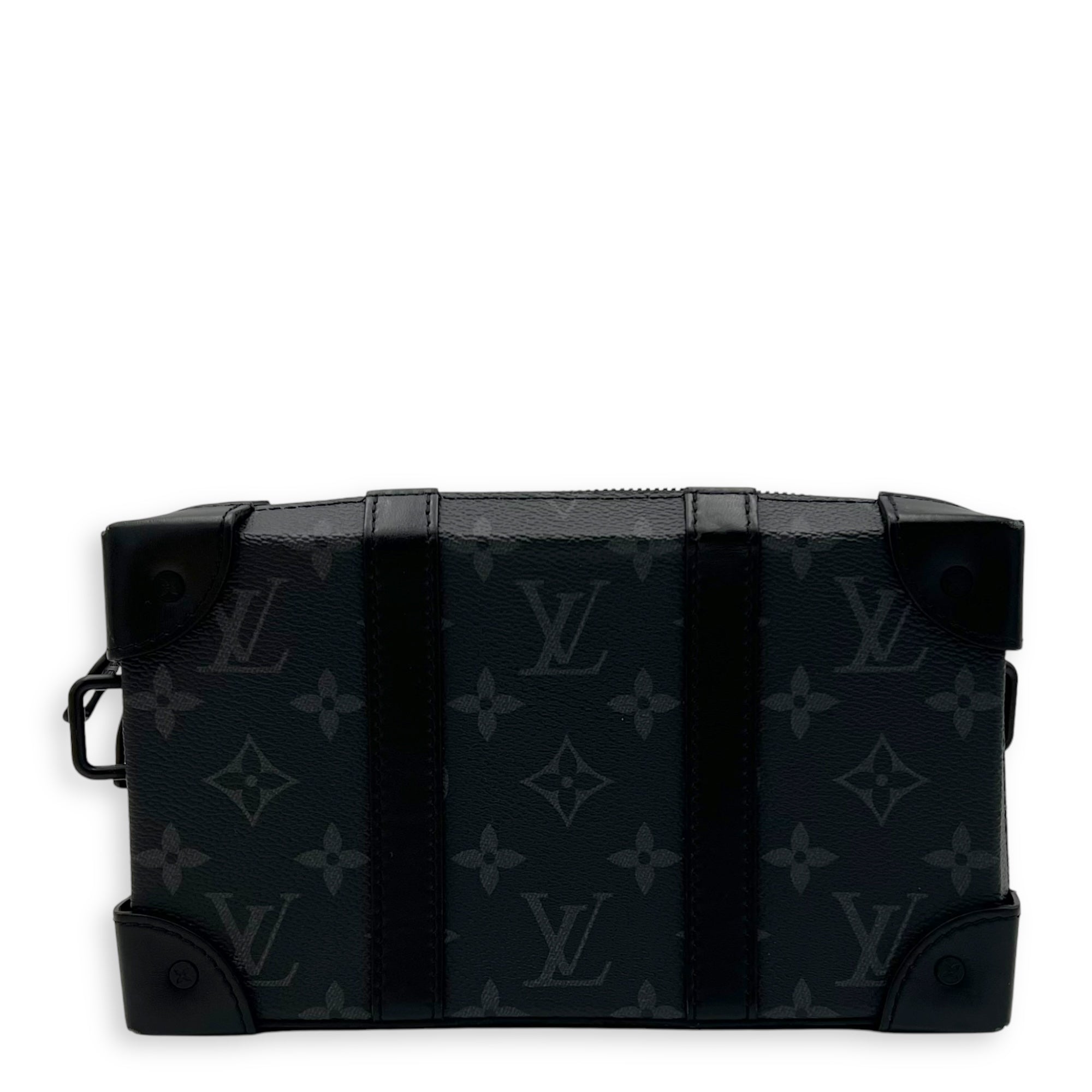 Louis Vuitton Soft Trunk Crossbody Bag Black in Monogram Coated Canvas, Lacquered Metal hardware_1