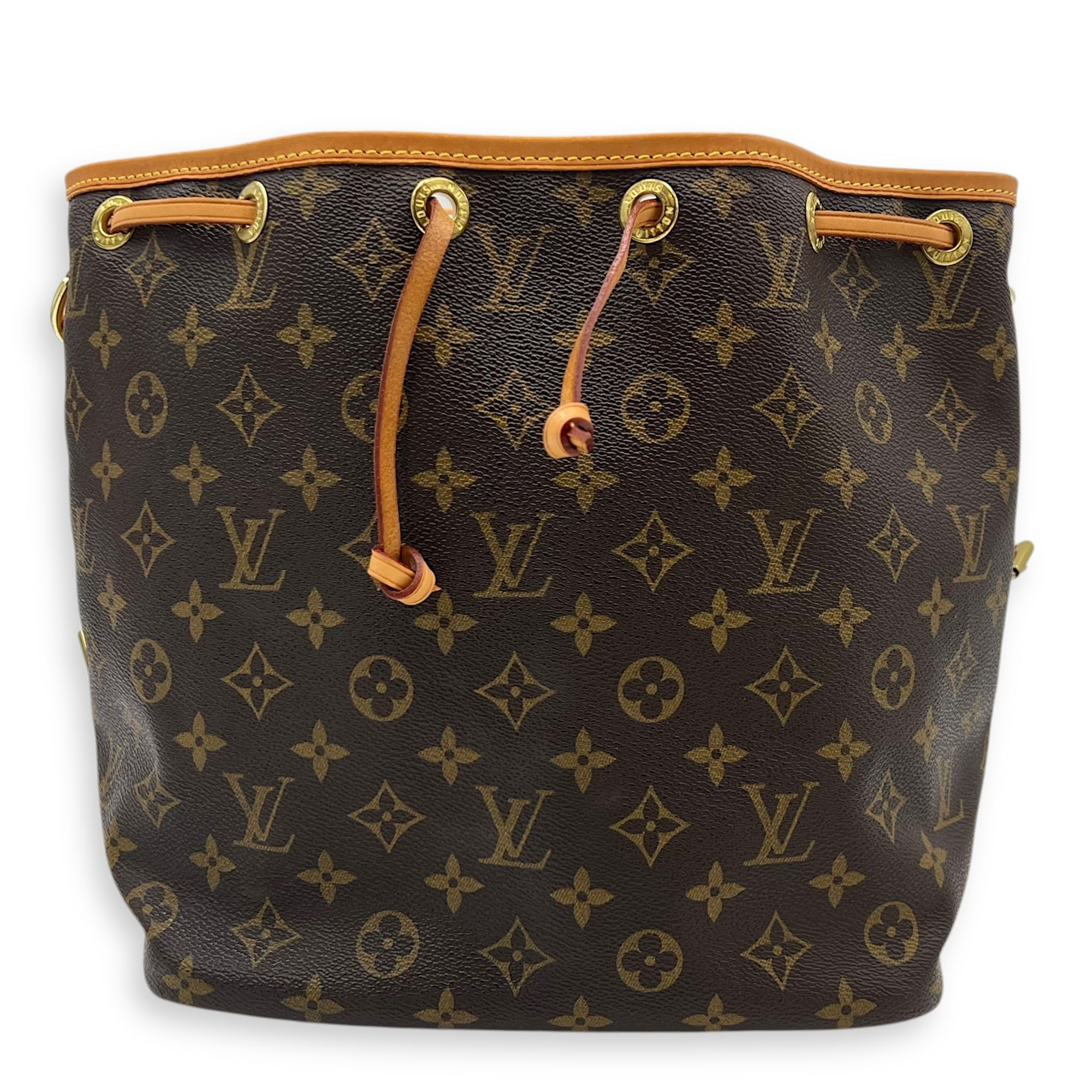 Louis Vuitton Noe Bucket Bag Petite Brown in Monogram Coated Canvas, Gold hardware_1