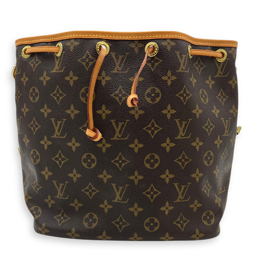 Louis Vuitton Noe Bucket Bag Petite Brown in Monogram Coated Canvas, Gold hardware_1