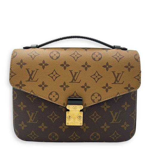 Louis Vuitton Pochette Metis Brown Crossbody Bag in Monogram Coated Canvas, Gold hardware_1