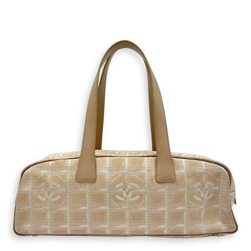 Chanel Travel Line Top Handle Bag Beige in Canvas, Gold hardware_1