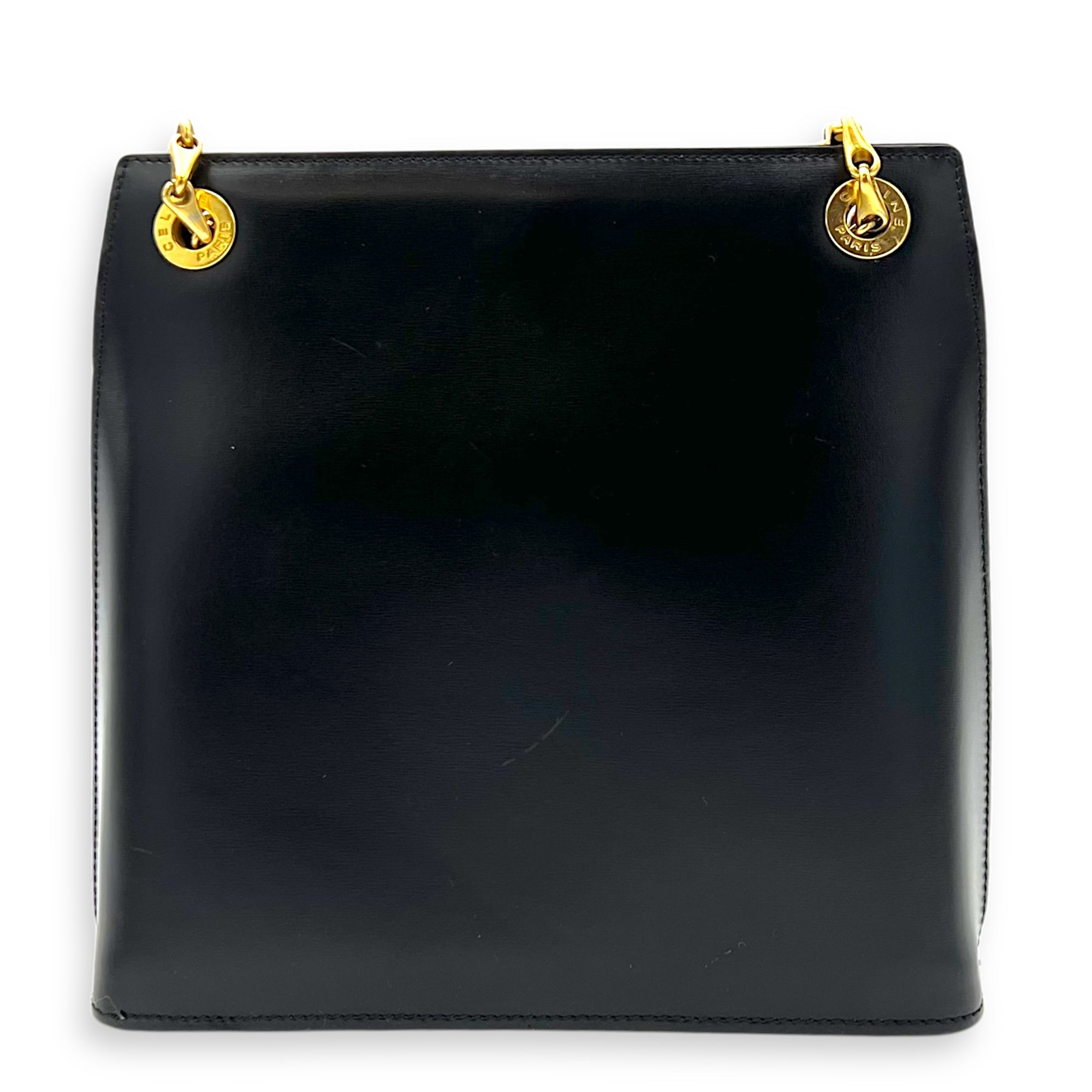 Celine Vintage Shoulder Bag Black in Calfskin, Gold hardware_1