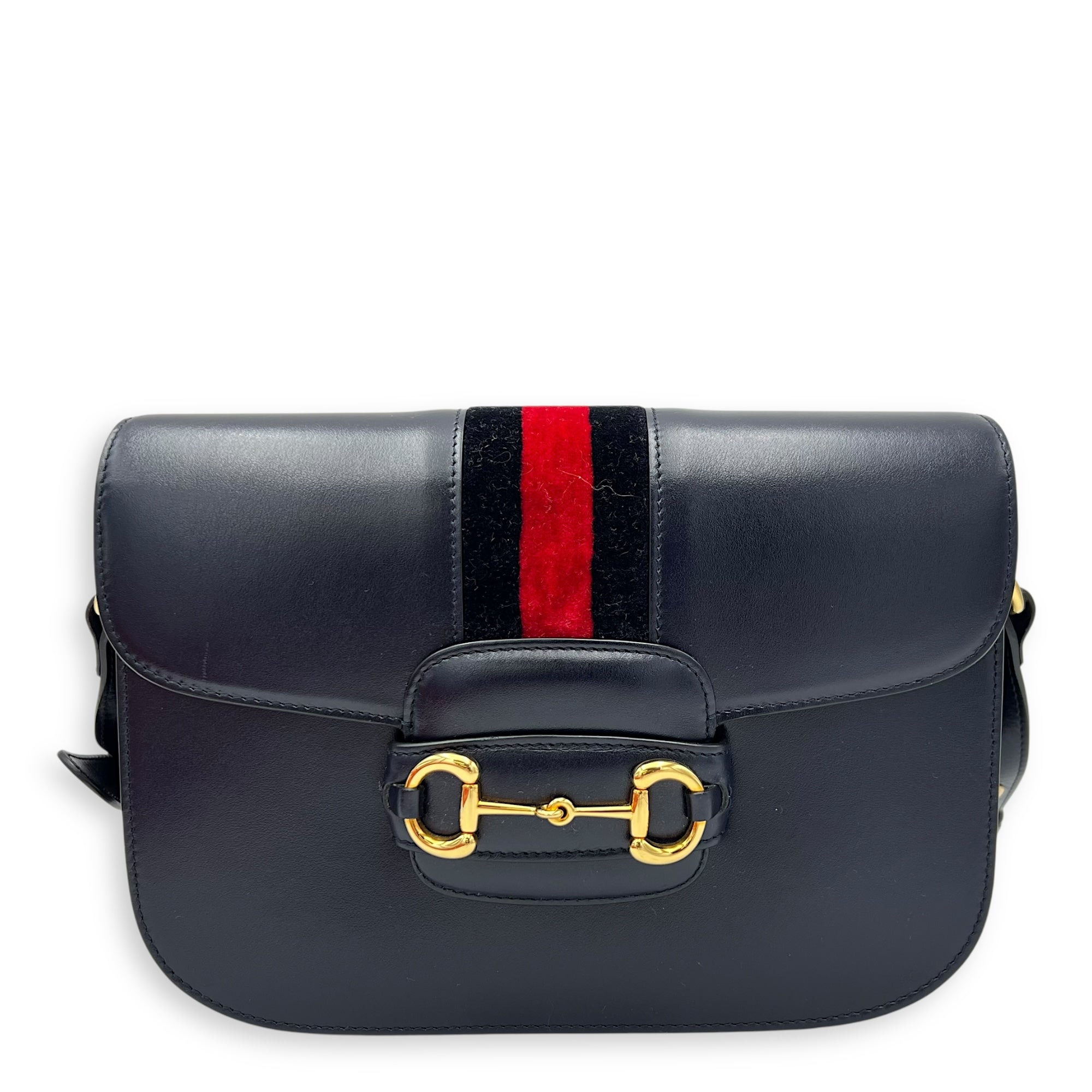 Gucci Horsebit 1955 Shoulder Bag Blue in Calfskin, Gold hardware_1