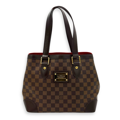 Louis Vuitton Hampstead Top Handle Bag PM Brown in Coated Canvas, Gold hardware_1