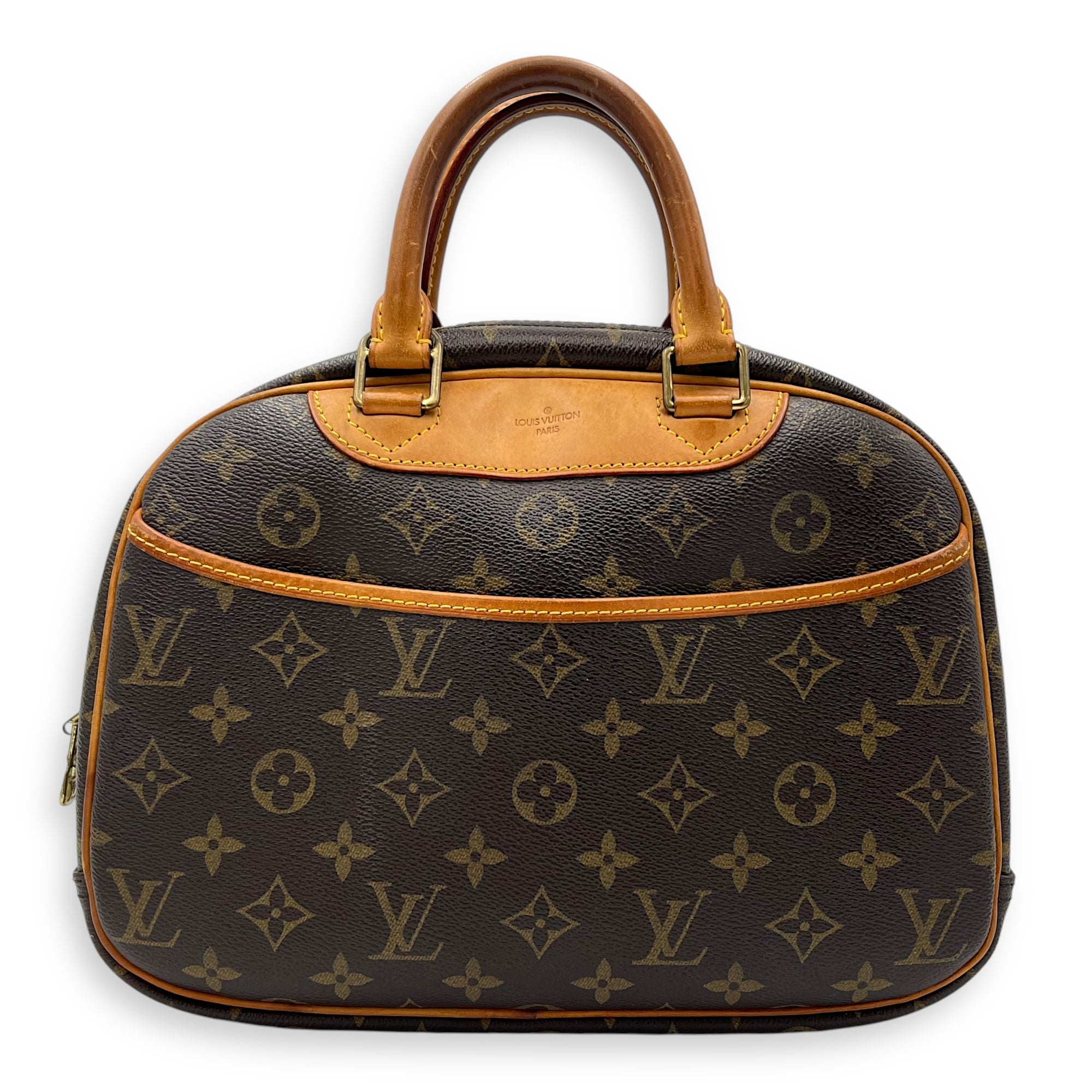 Louis Vuitton Trouville PM Brown Top Handle Bag in Monogram Coated Canvas, Gold hardware_1